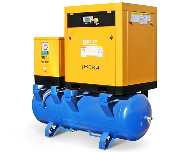 Винтовые компрессоры Берг ВК на ресивере (с осушителем)
